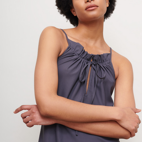 Ruffle Top in Slate Size