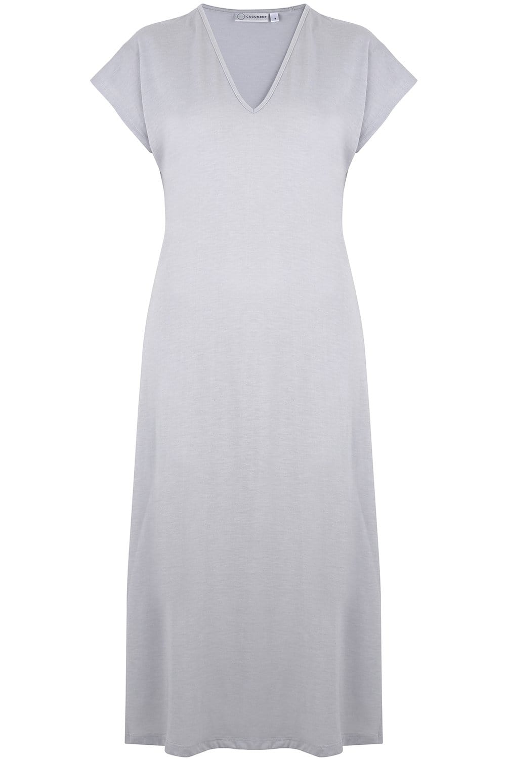 V Neck Dress in Silver