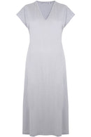 V Neck Dress in Silver